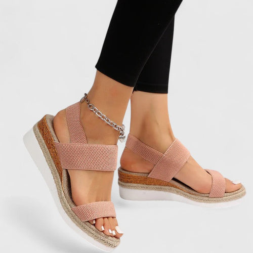 Braided Platform Cushioned Slide Sandals Synthetic 1