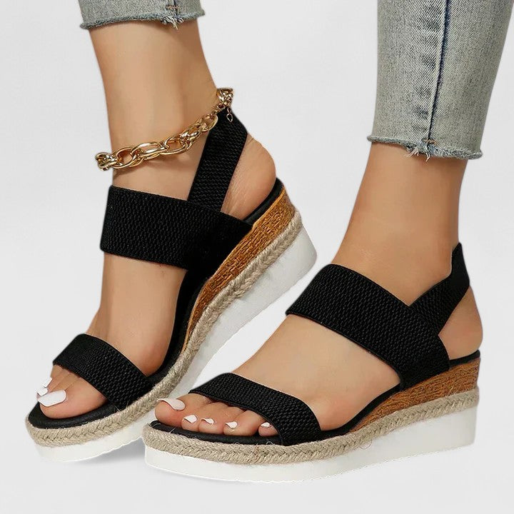 Braided Platform Cushioned Slide Sandals Synthetic 2