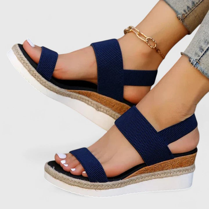 Braided Platform Cushioned Slide Sandals Synthetic 3