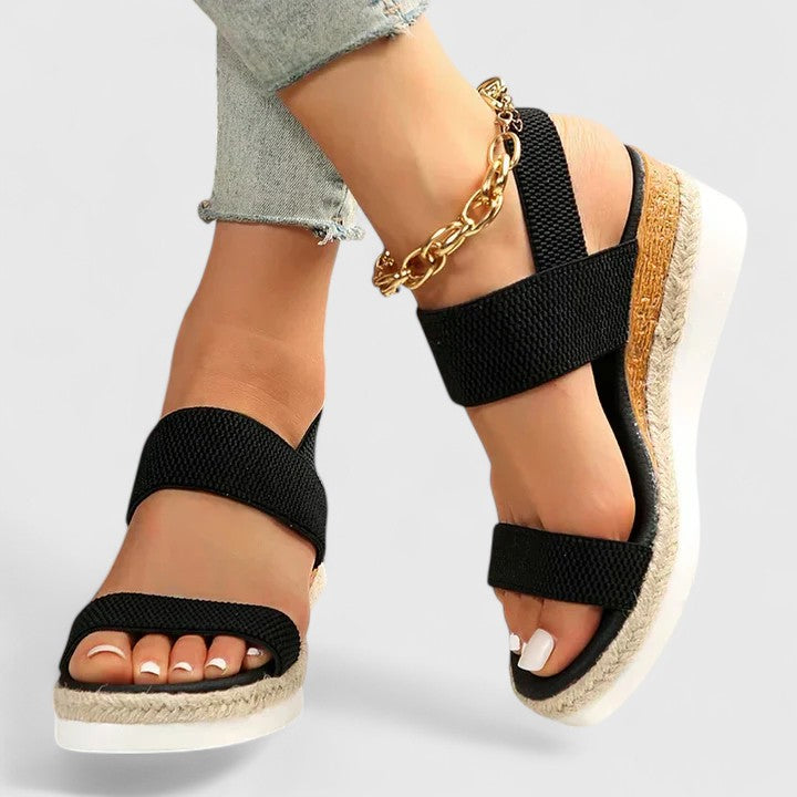 Braided Platform Cushioned Slide Sandals Synthetic 5