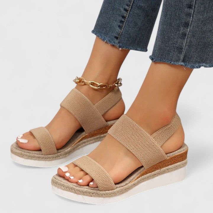 Braided Platform Cushioned Slide Sandals Synthetic 6