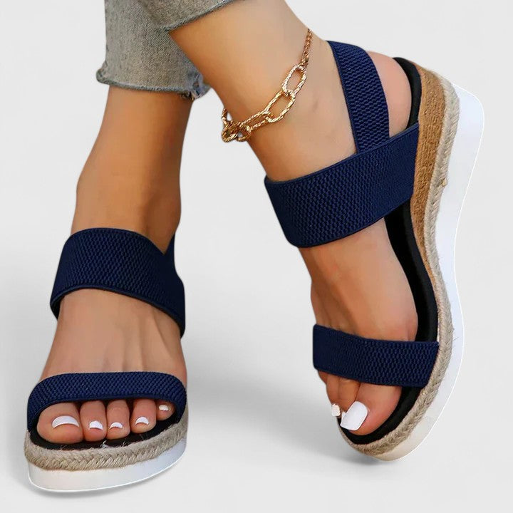 Braided Platform Cushioned Slide Sandals Synthetic 7