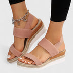 Braided Platform Cushioned Slide Sandals Synthetic 8