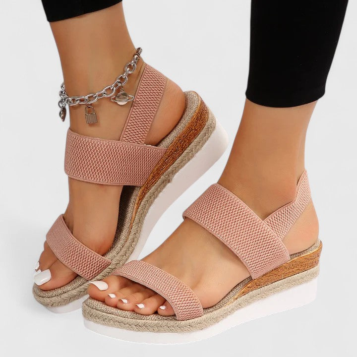 Braided Platform Cushioned Slide Sandals Synthetic 8