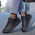 Streamlined Cushioned Leather Sneakers Women Casual 0