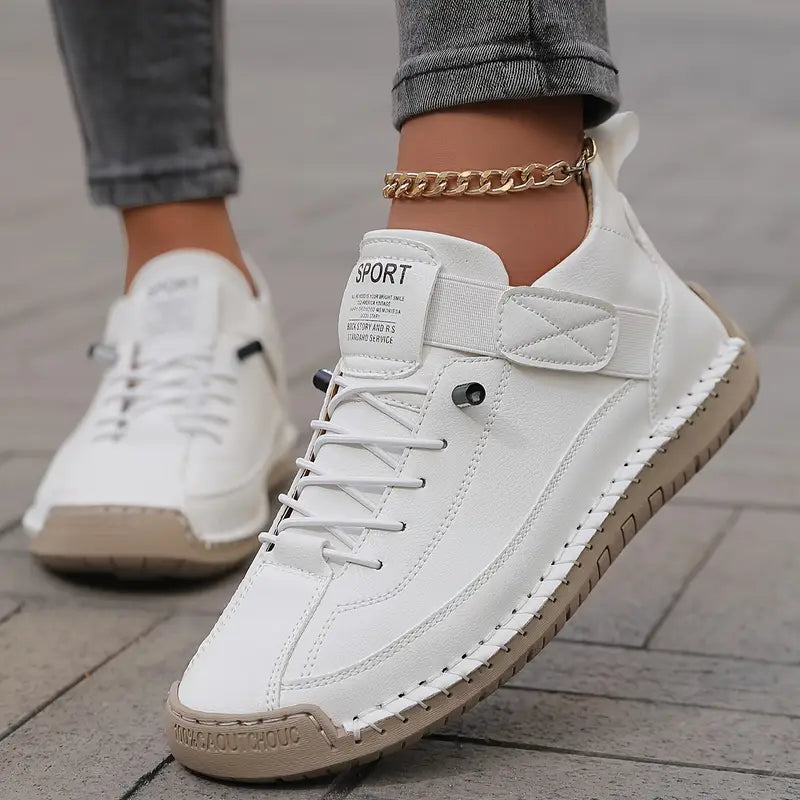 Streamlined Cushioned Leather Sneakers Women Casual 5